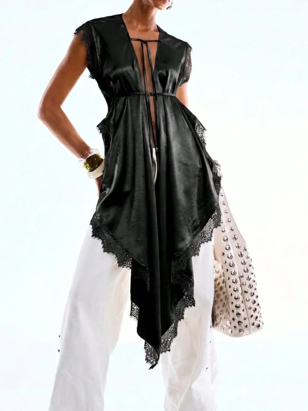 Black Sexy Women's Minimalist Deep V Sleeveless Top